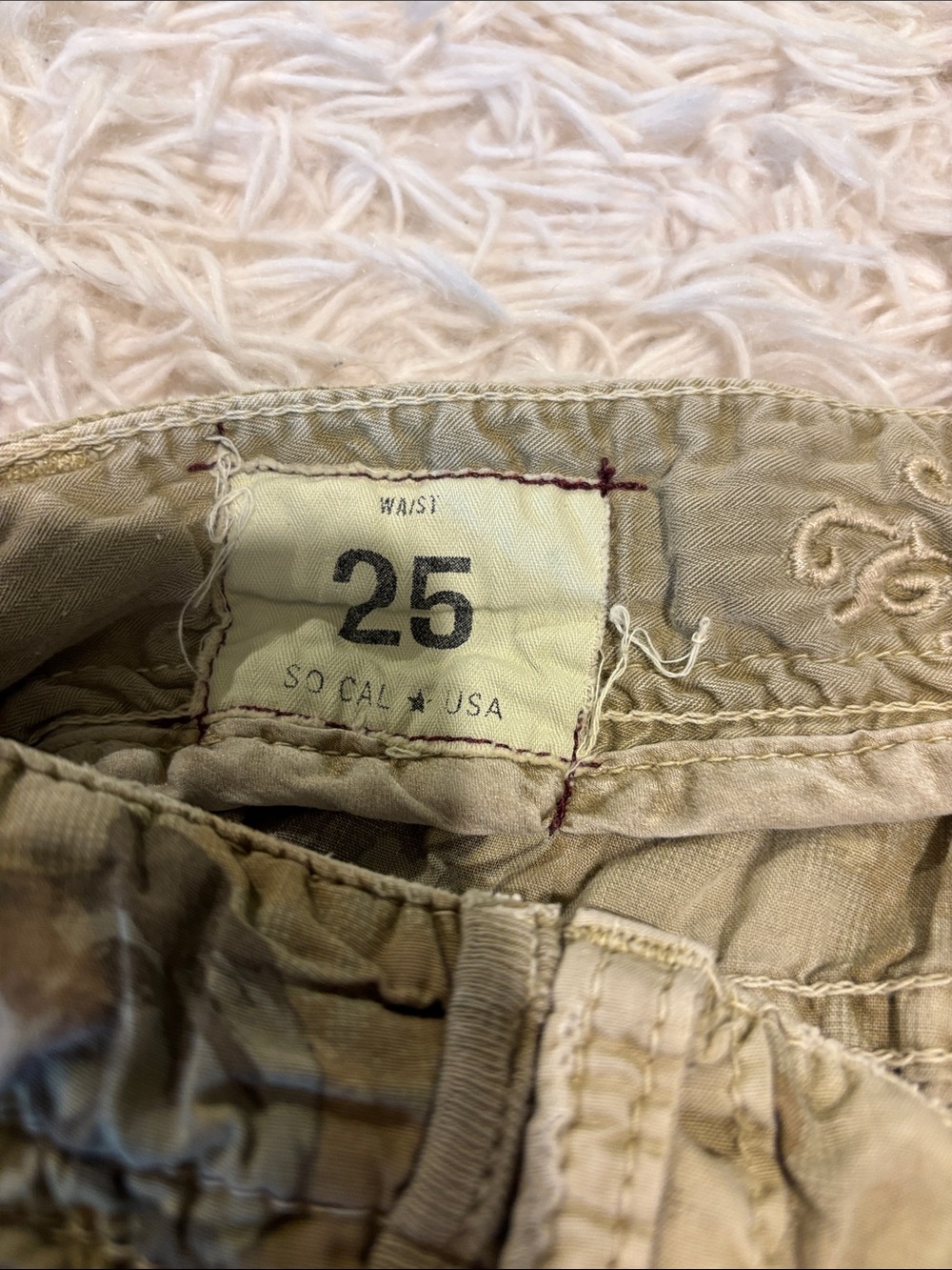 Cropped Cargo Ankle Pants in Tan Camo Print - Picture 3 of 4